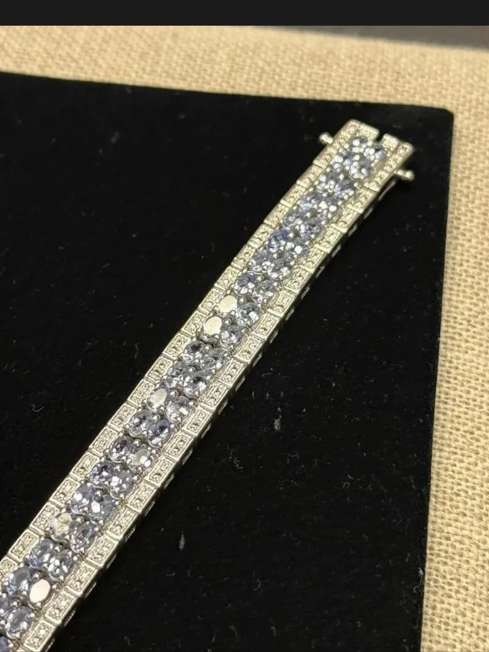 Sterling Silver Bondi Blue Tanzanite & Diamond Accent Bracelet 7.5